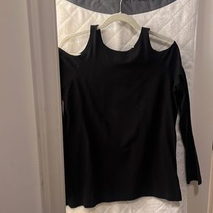 Cute Joan Vass cut out shoulder top